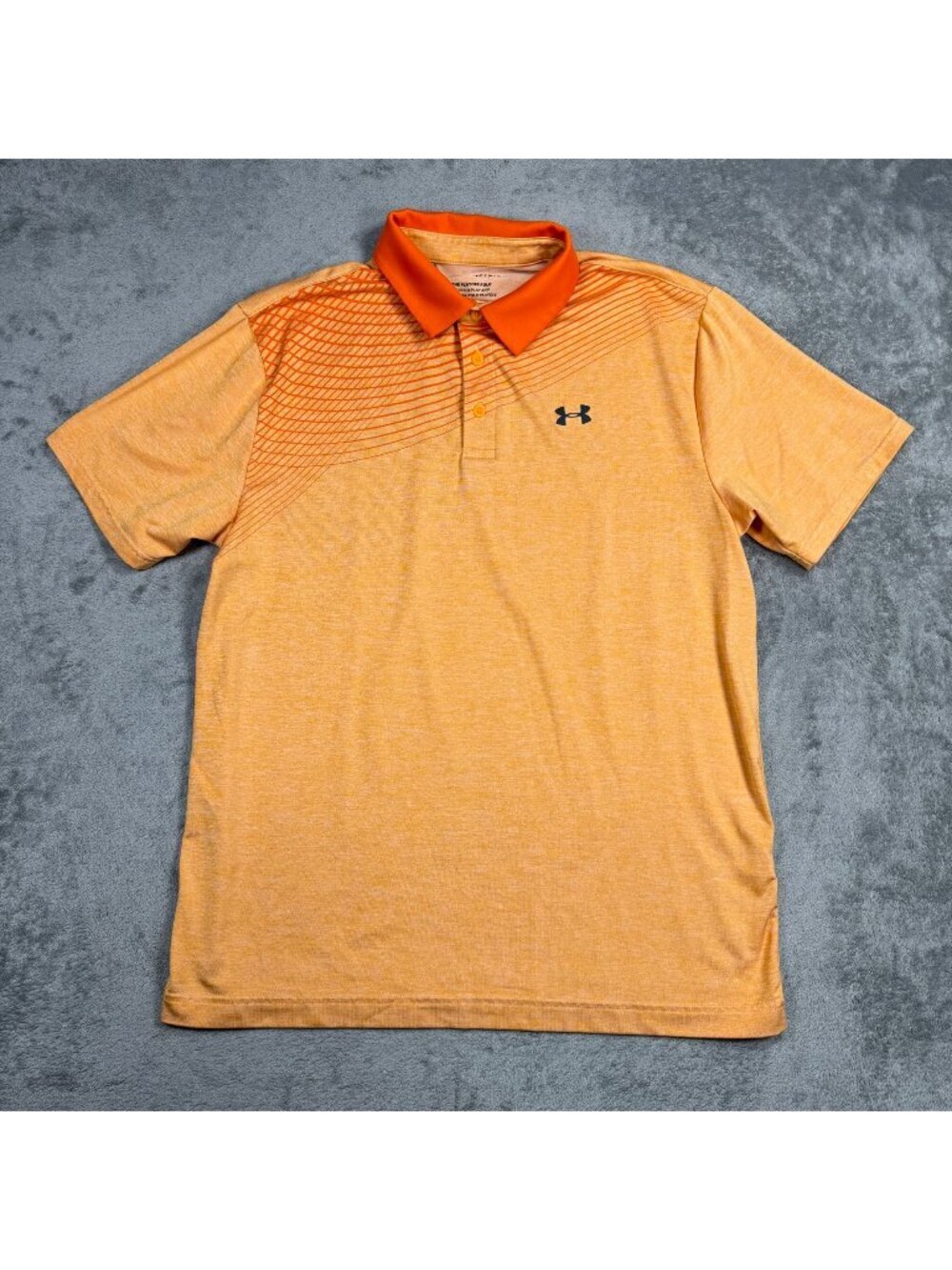 UNDER ARMOUR The Playoff Polo Mens Large Orange Golf Performance Shirt Stretch